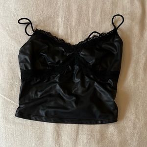 Black leather tank